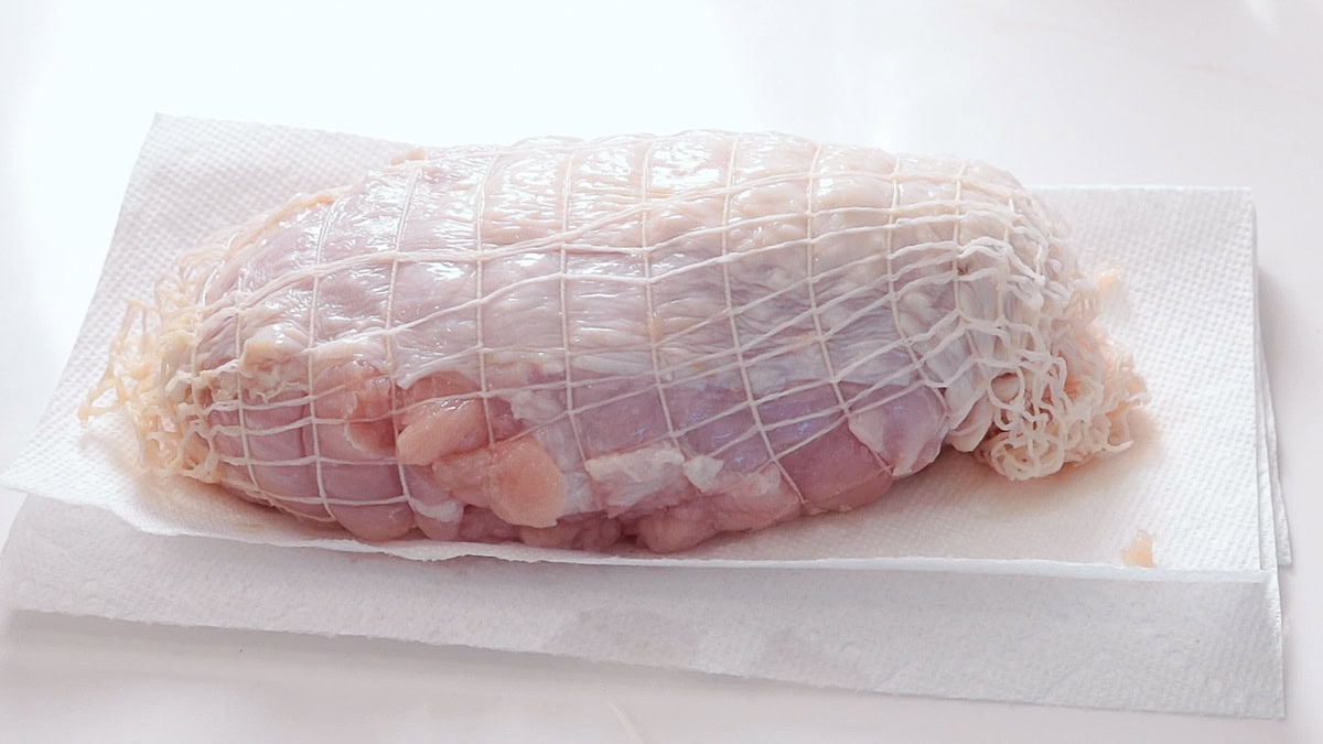 skin covering boneless turkey breast roast.