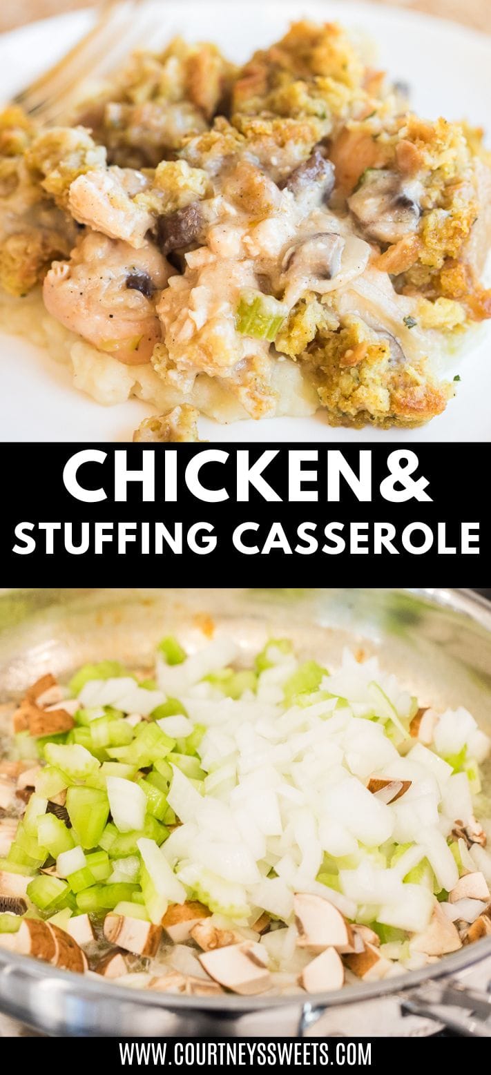 chicken and stuffing casserole pinterest pin