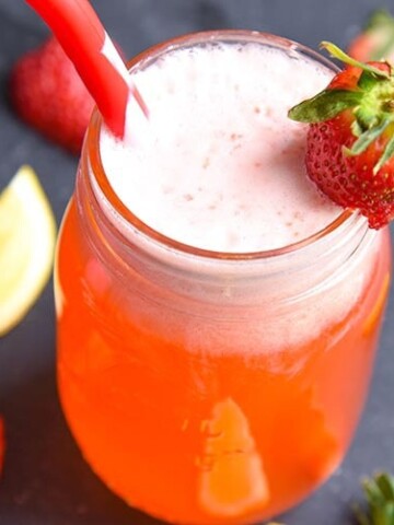 Our fresh strawberry lemonade recipe is bound to be your new favorite drink. It's great for any season, especially during the summer!