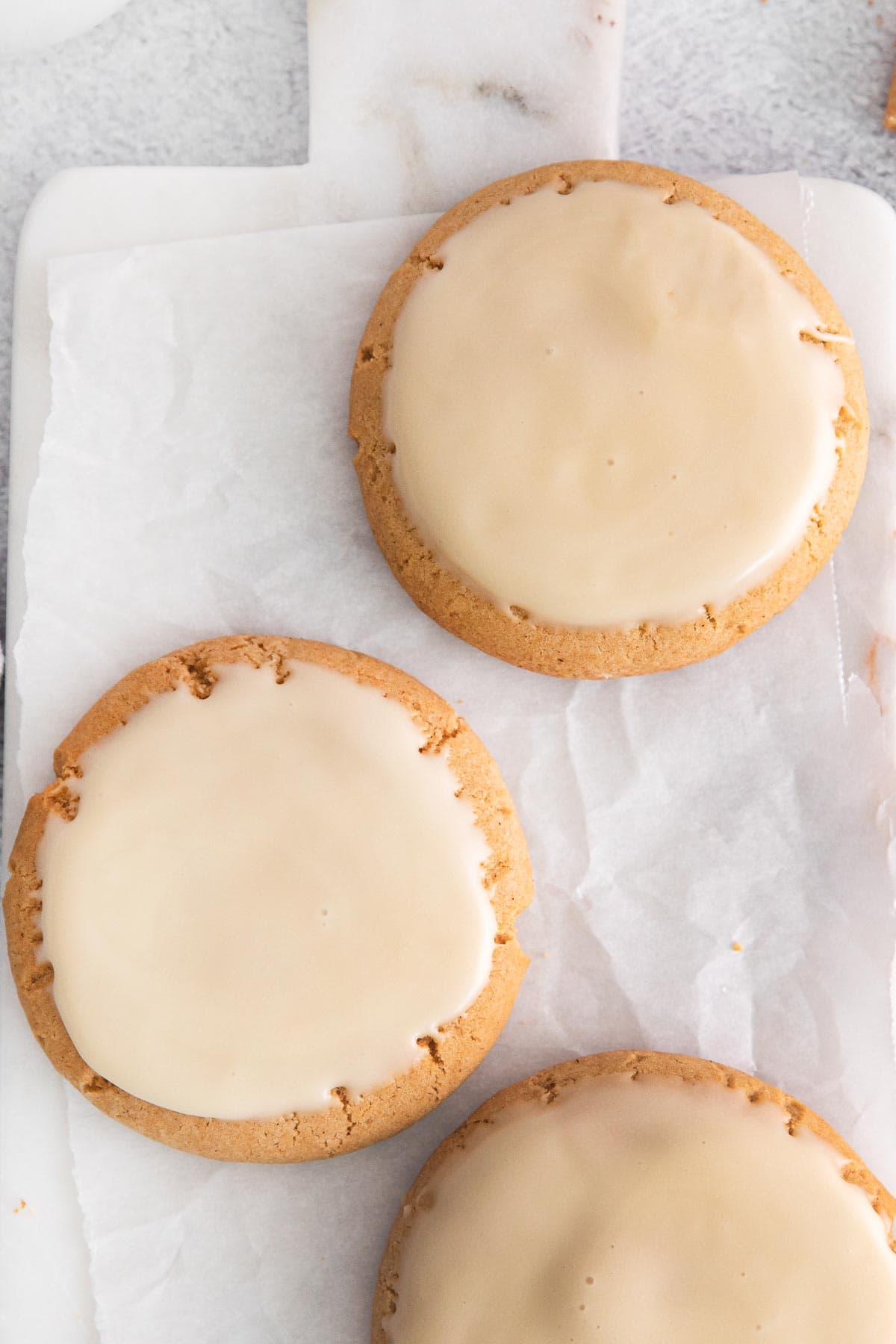 close up of maple cookies.