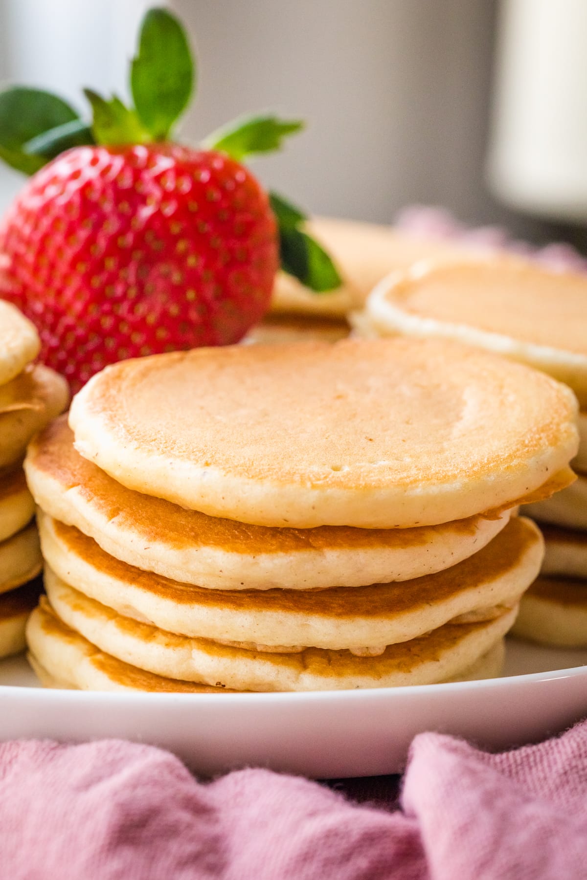 stack of mini pancakes.