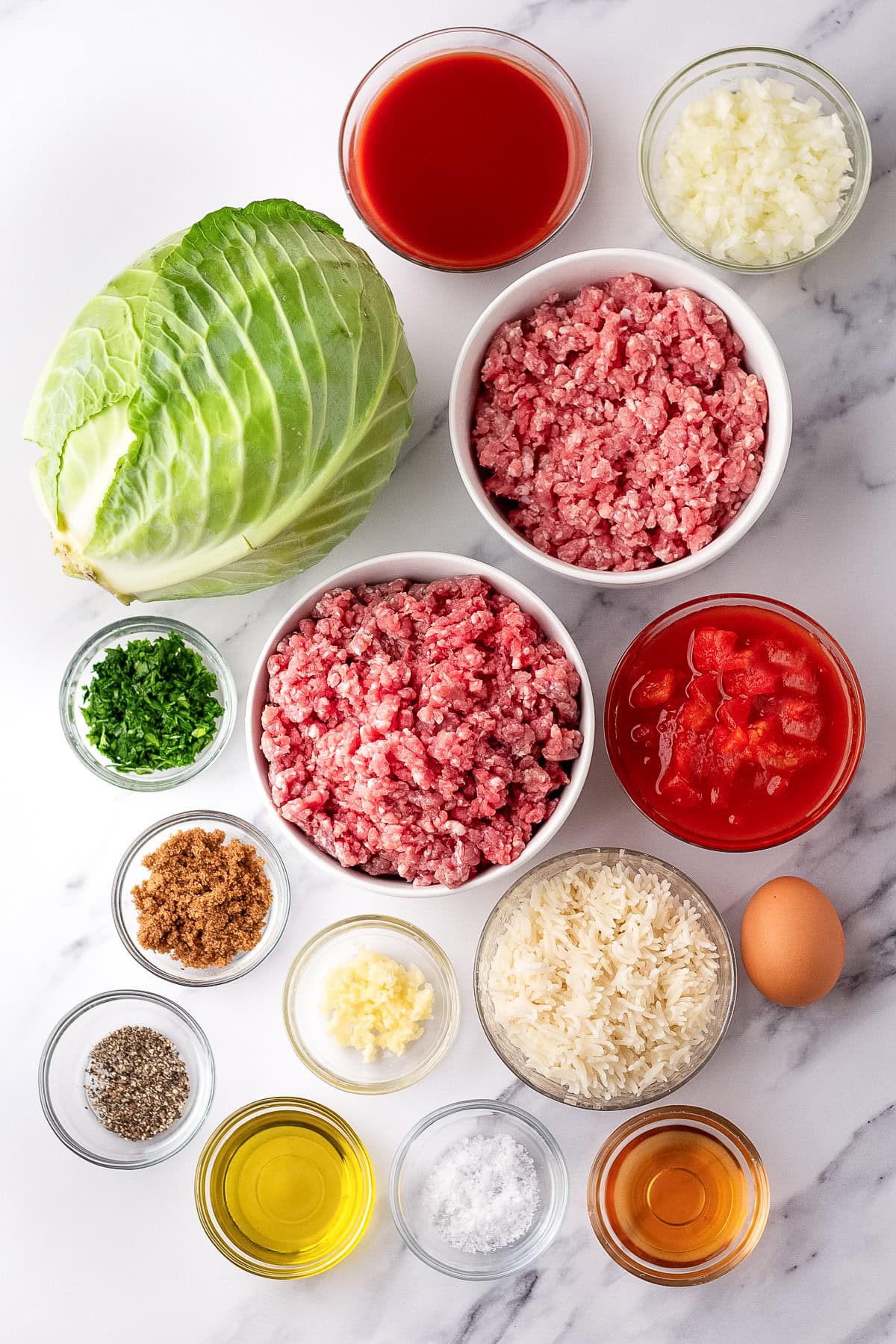 ingredients for stuffed cabbage rolls