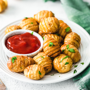 air fryer mini hasselback potatoes.