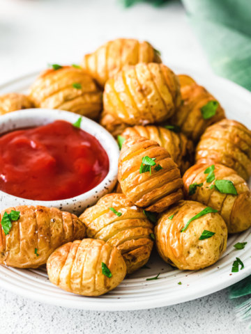 air fryer mini hasselback potatoes.