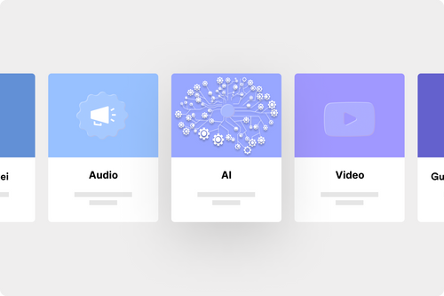 Contentformate, die mit KI automatisiert werden können: Audio, AI, Video